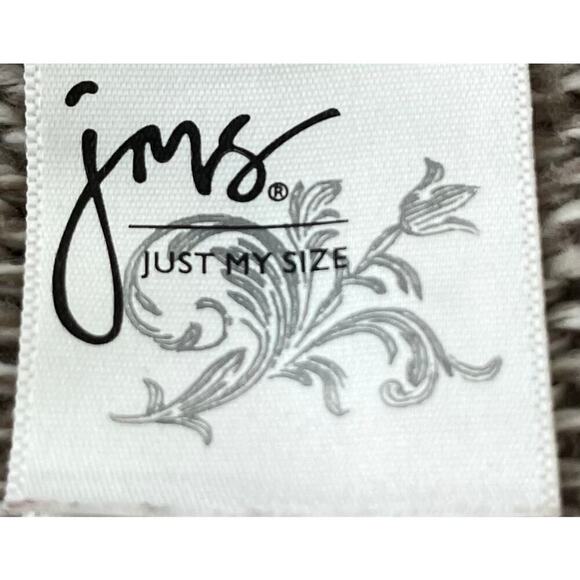 JUST MY SIZE (JMS) LONG SLEEVE BUTTON-UP KNIT SWEATER, 2X, TAN, WIDE COLLAR - Picture 8 of 10